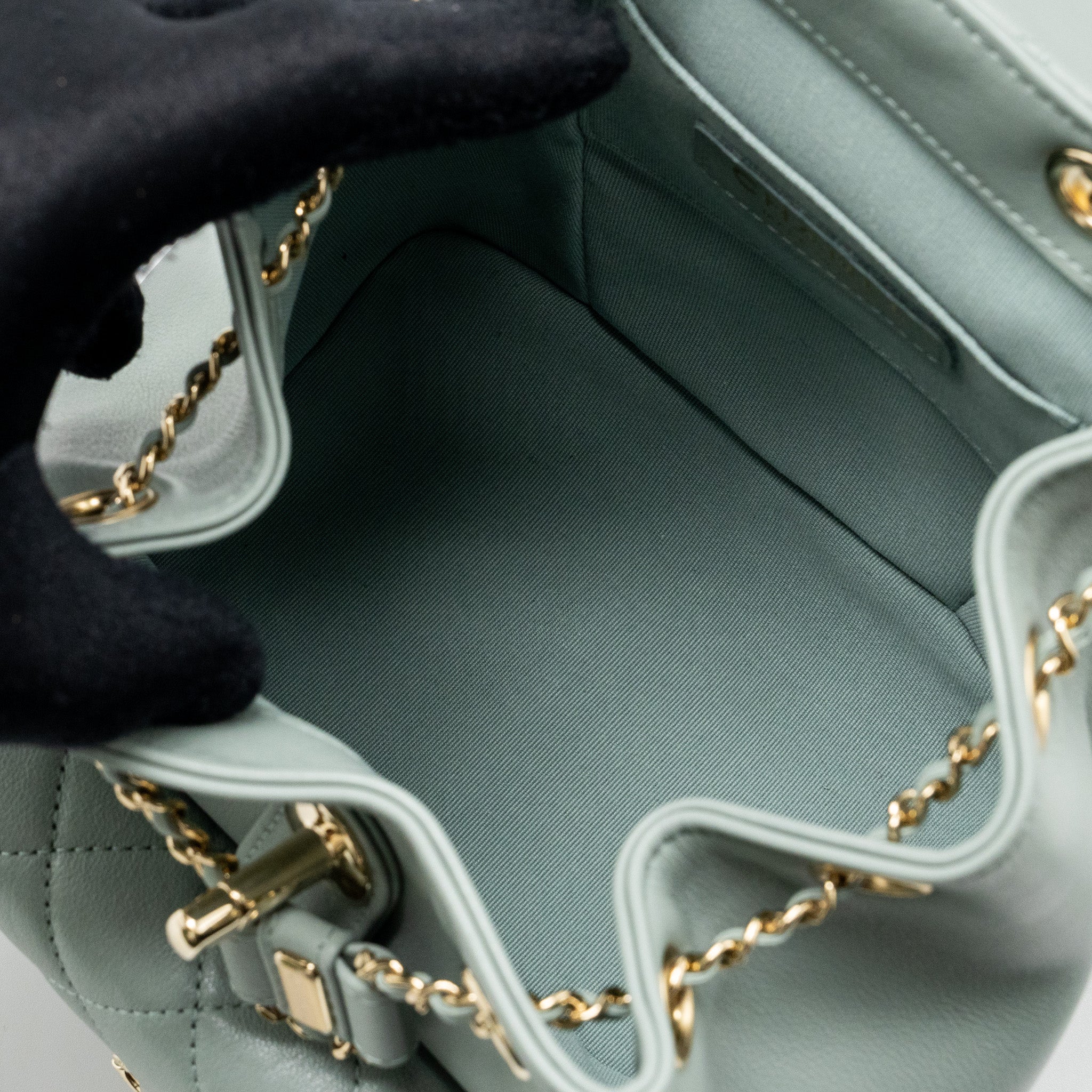 Chanel 23C Mini Duma Backpack Calfskin Light Grey L (Microchip)