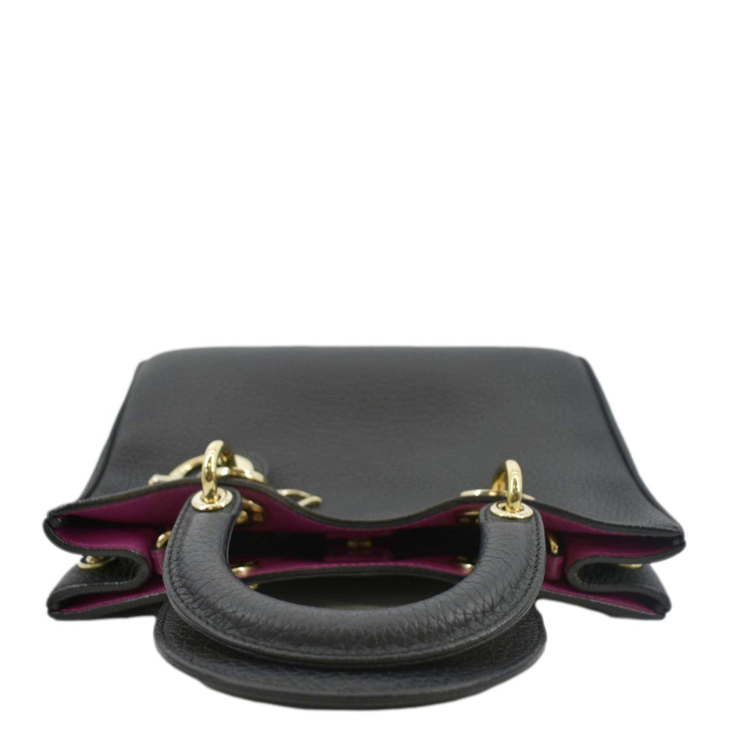 CHRISTIAN DIOR Diorissimo Leather Tote Bag Black
