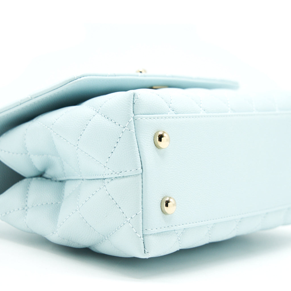 Chanel 21K Baby Blue Coco handle Small (old mini) 24cm L