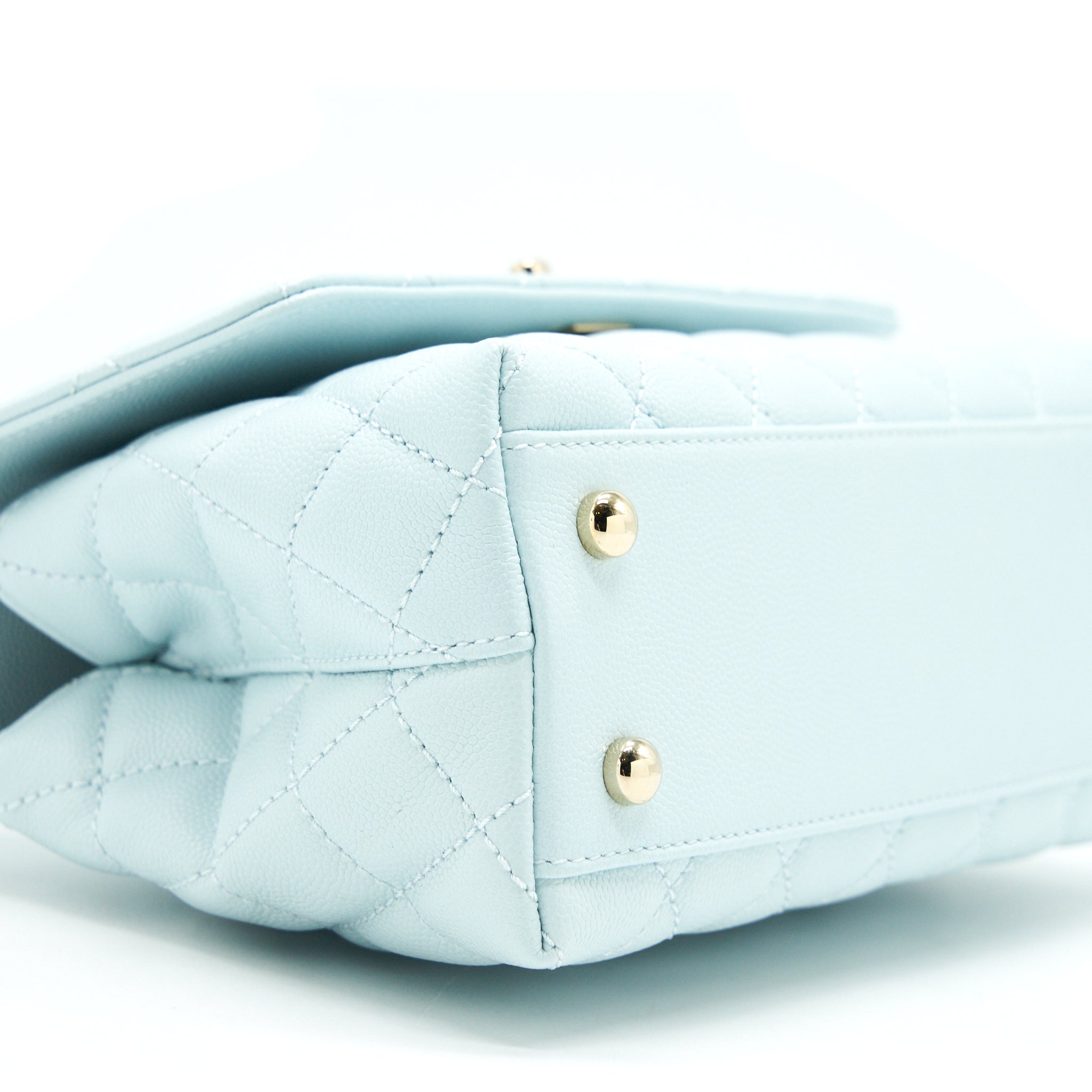 Chanel 21K Baby Blue Coco handle Small (old mini) 24cm L