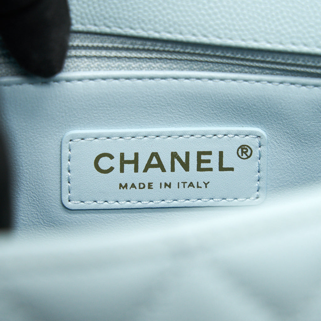 Chanel 21K Baby Blue Coco handle Small (old mini) 24cm L