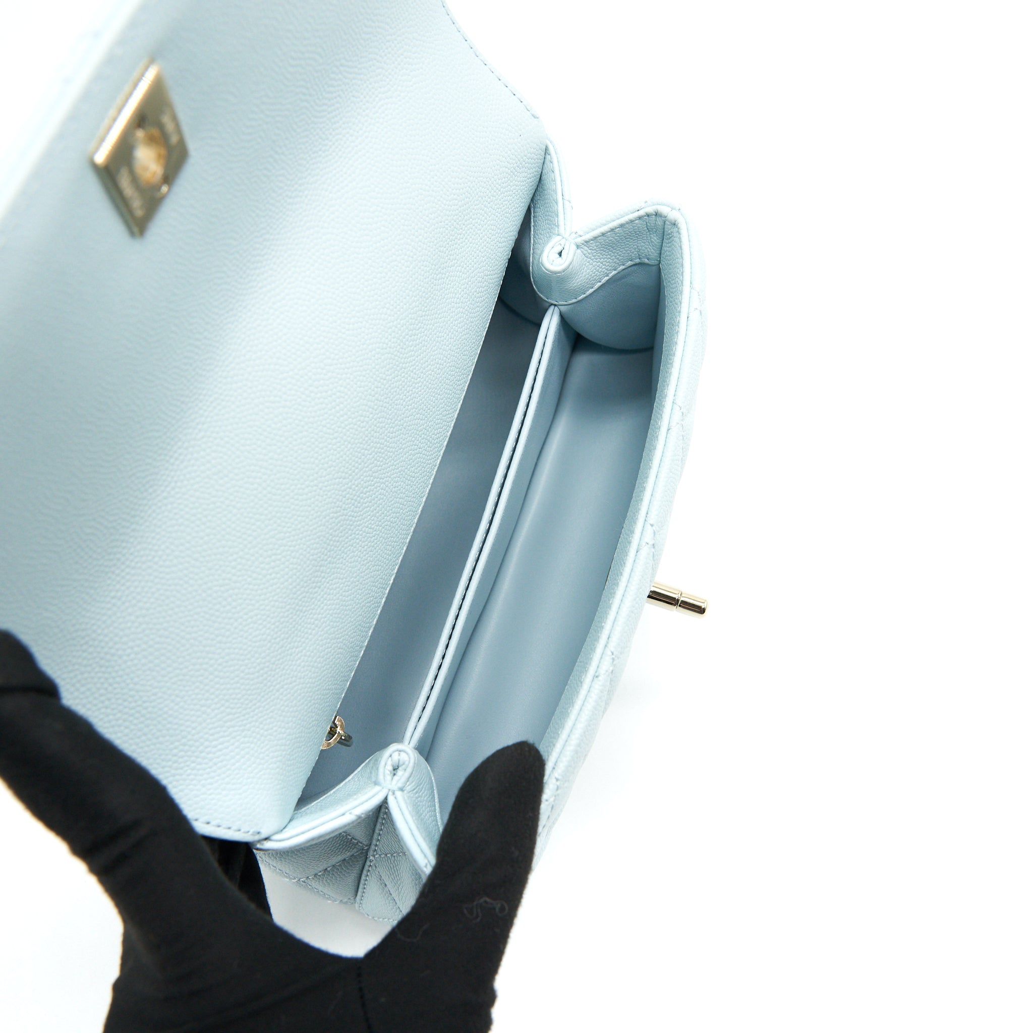 Chanel 21K Baby Blue Coco handle Small (old mini) 24cm L