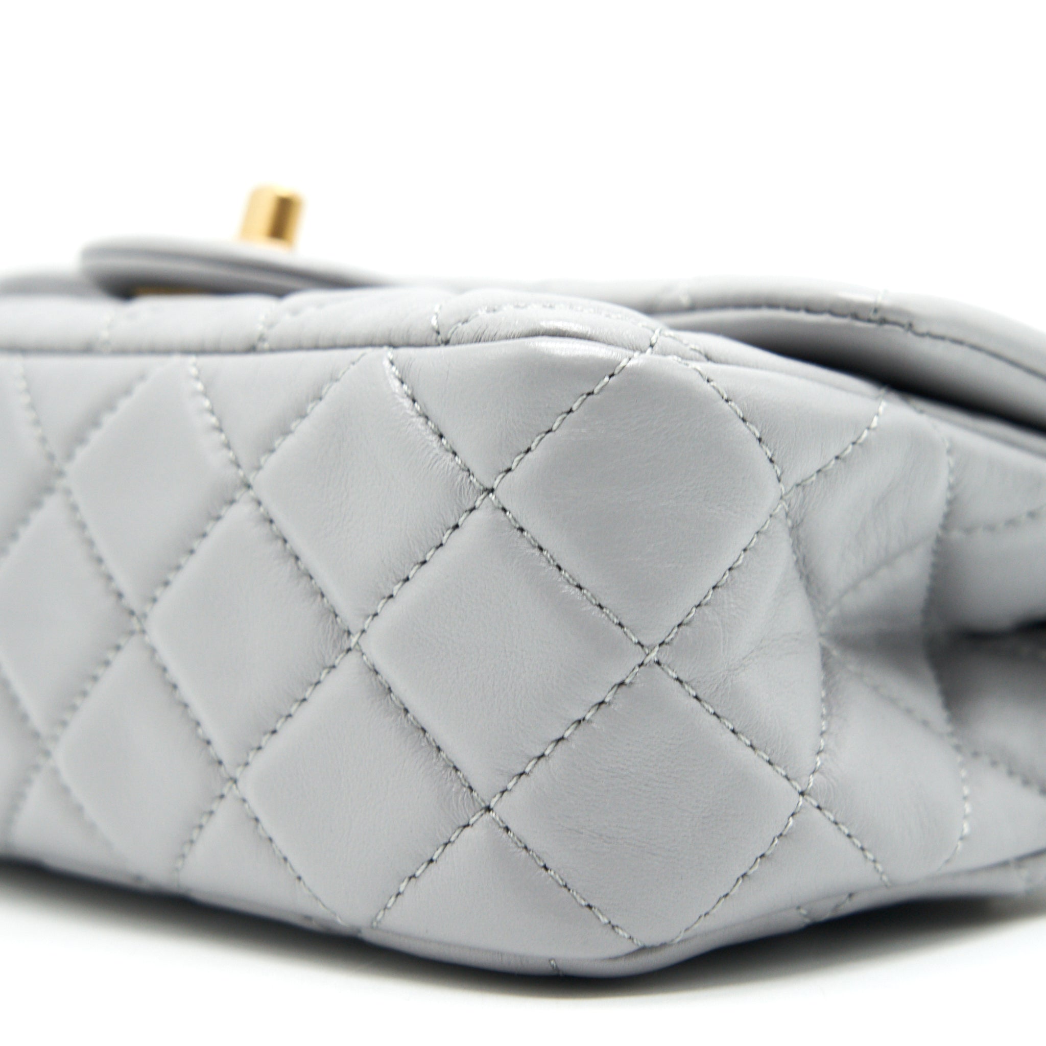 Chanel 21B pearl Crush Mini Rectangular Flap Bag Grey