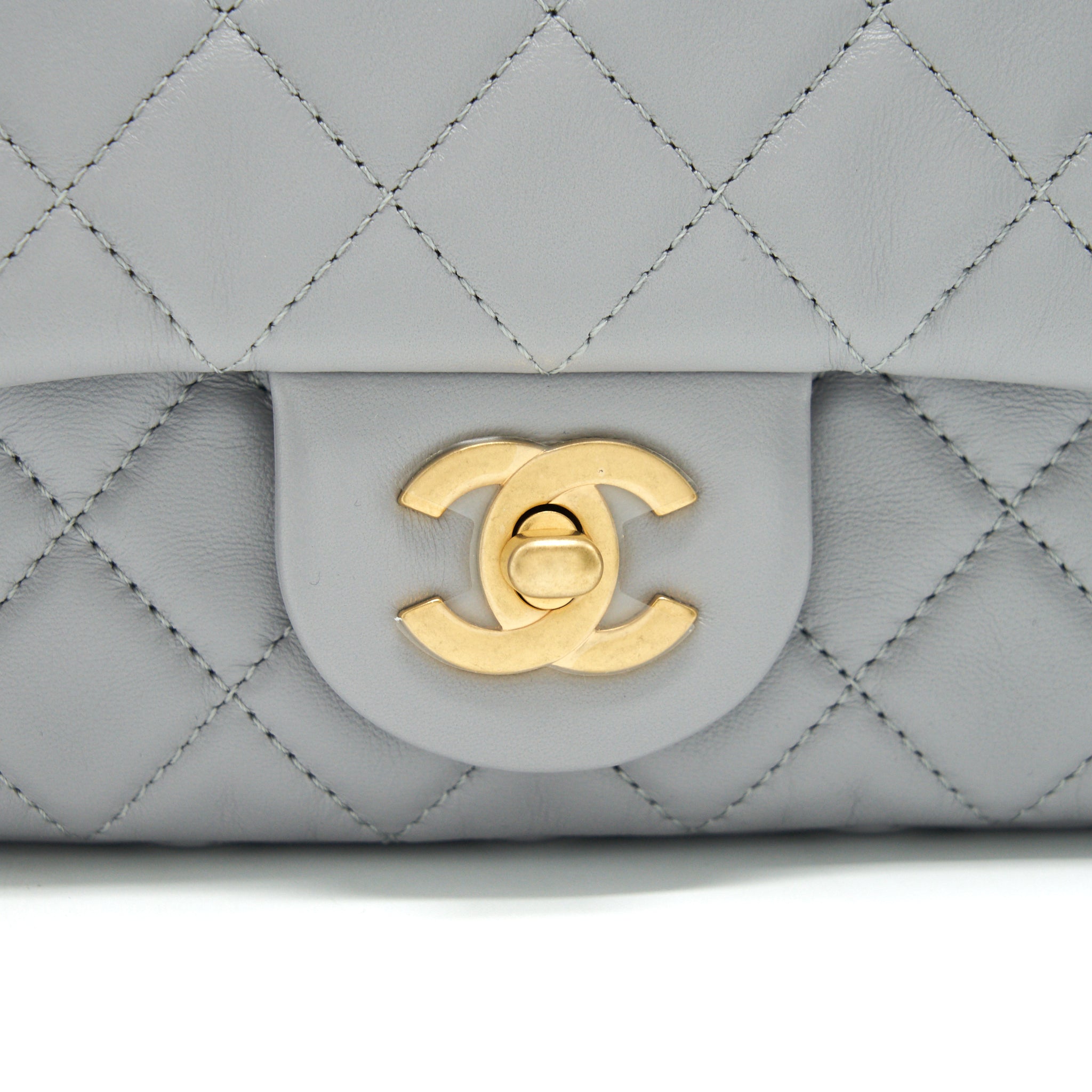 Chanel 21B pearl Crush Mini Rectangular Flap Bag Grey