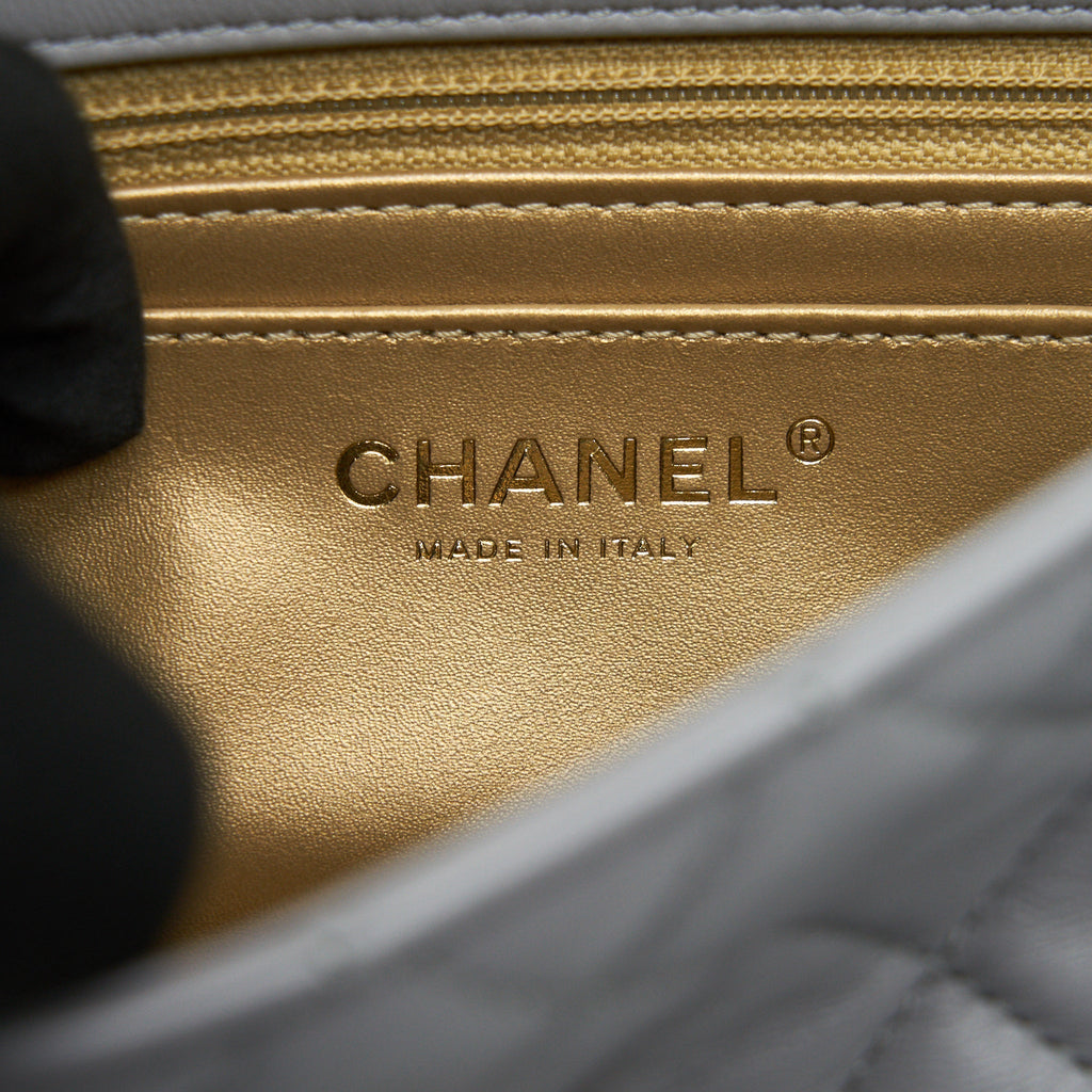 Chanel 21B pearl Crush Mini Rectangular Flap Bag Grey