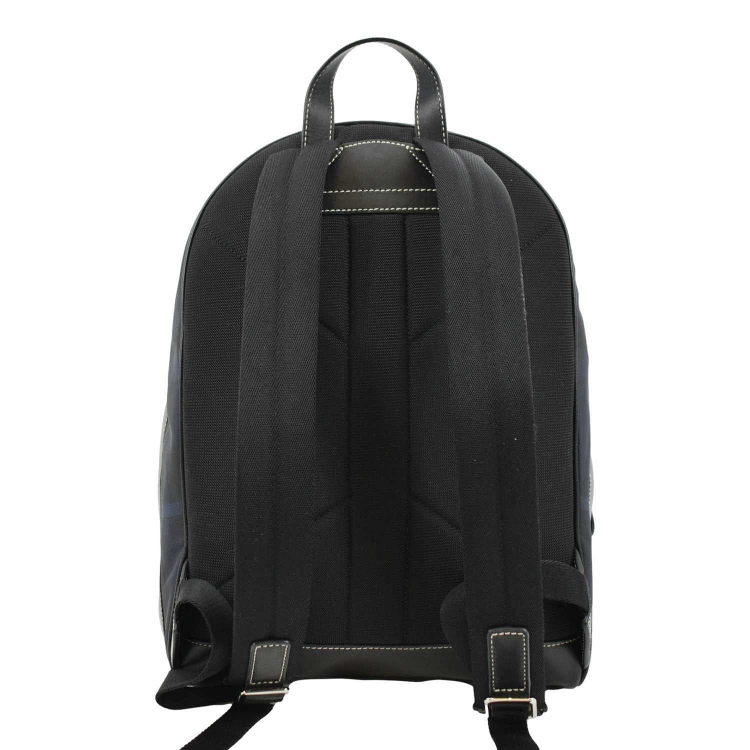 BURBERRY Rocco Check Fabric Backpack Navy Blue