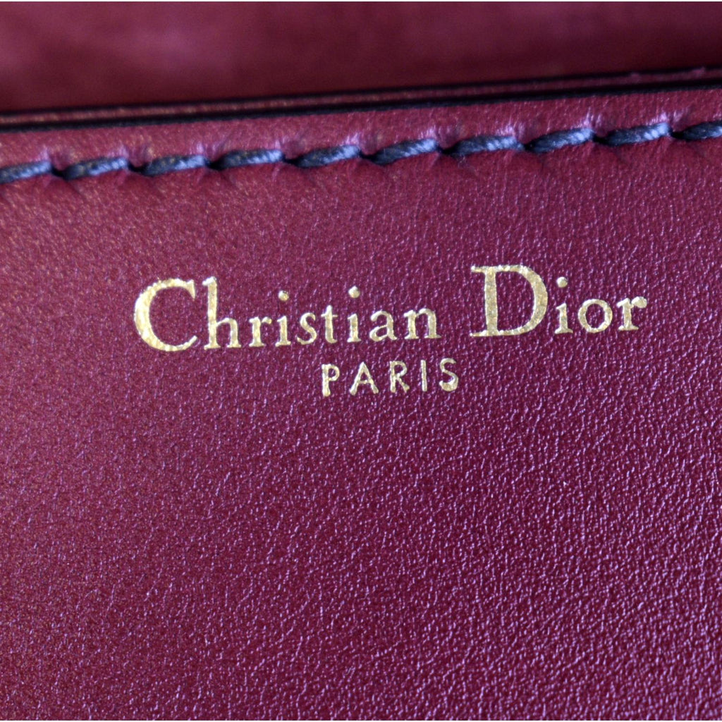 CHRISTIAN DIOR Dio(r)evolution Flap Calfskin Shoulder Bag Dark Red