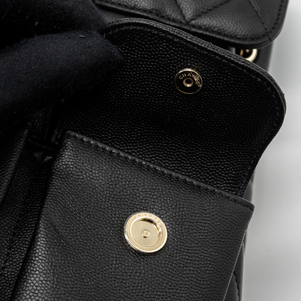 Chanel 22s mini backpack caviar black L(Microchip)