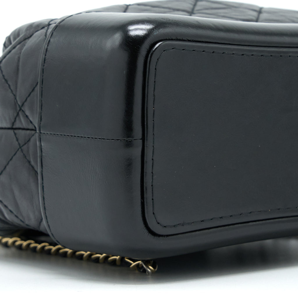Chanel Small Gabrielle Backpack Aged Calfskin Black Multicolour Hardware