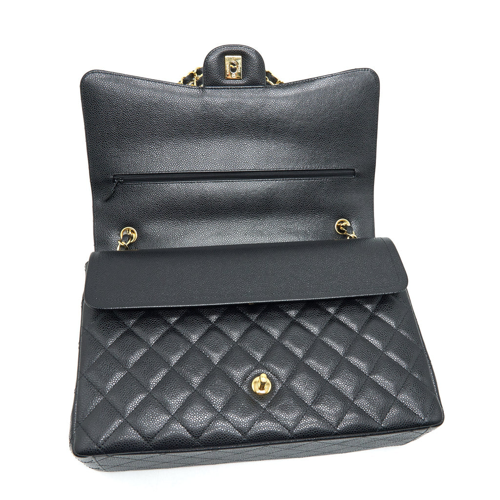Chanel Maxi Classic Double Flap Caviar black  serial 20