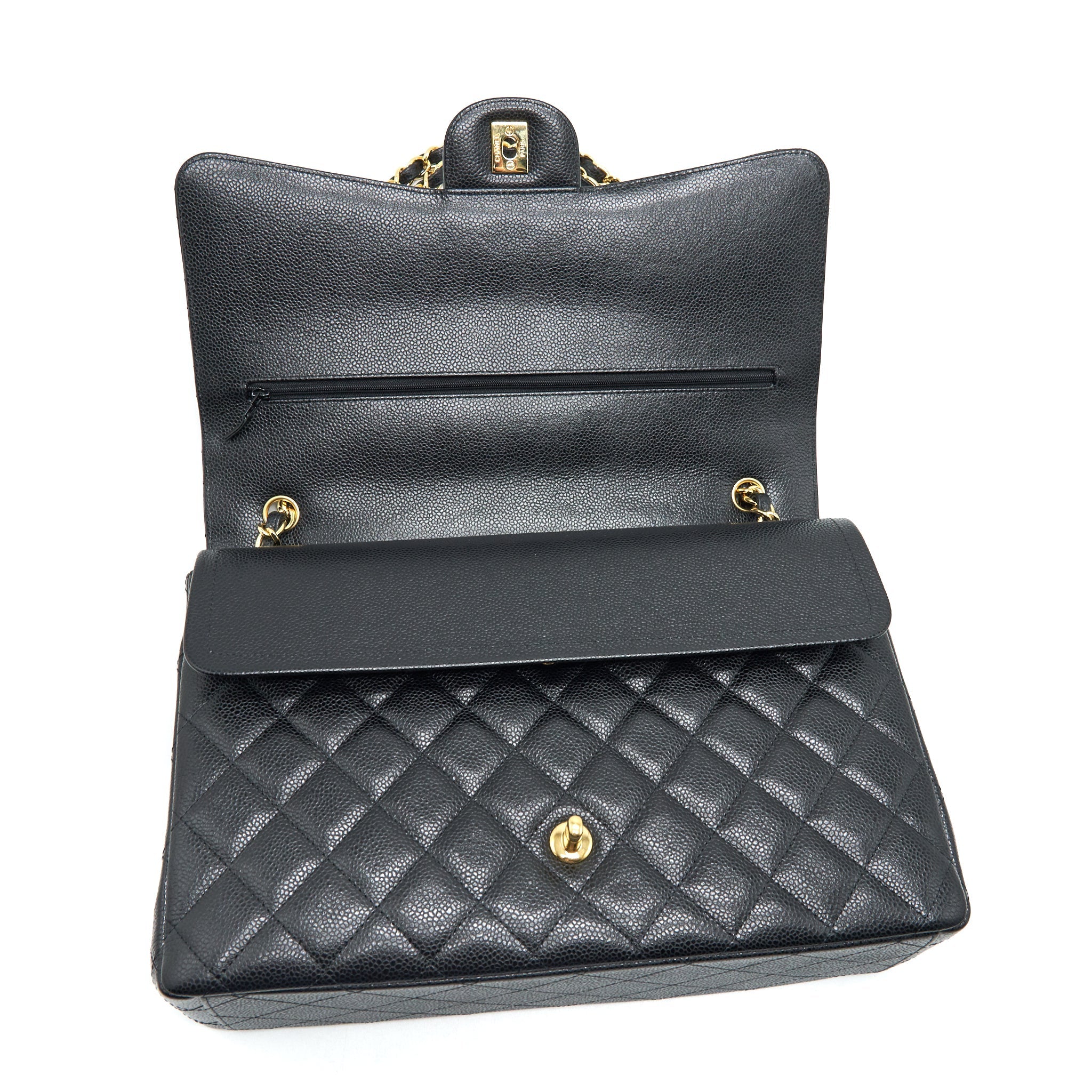 Chanel Maxi Classic Double Flap Caviar black  serial 20