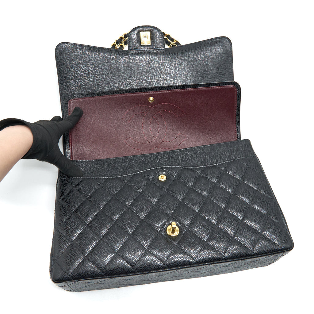 Chanel Maxi Classic Double Flap Caviar black  serial 20
