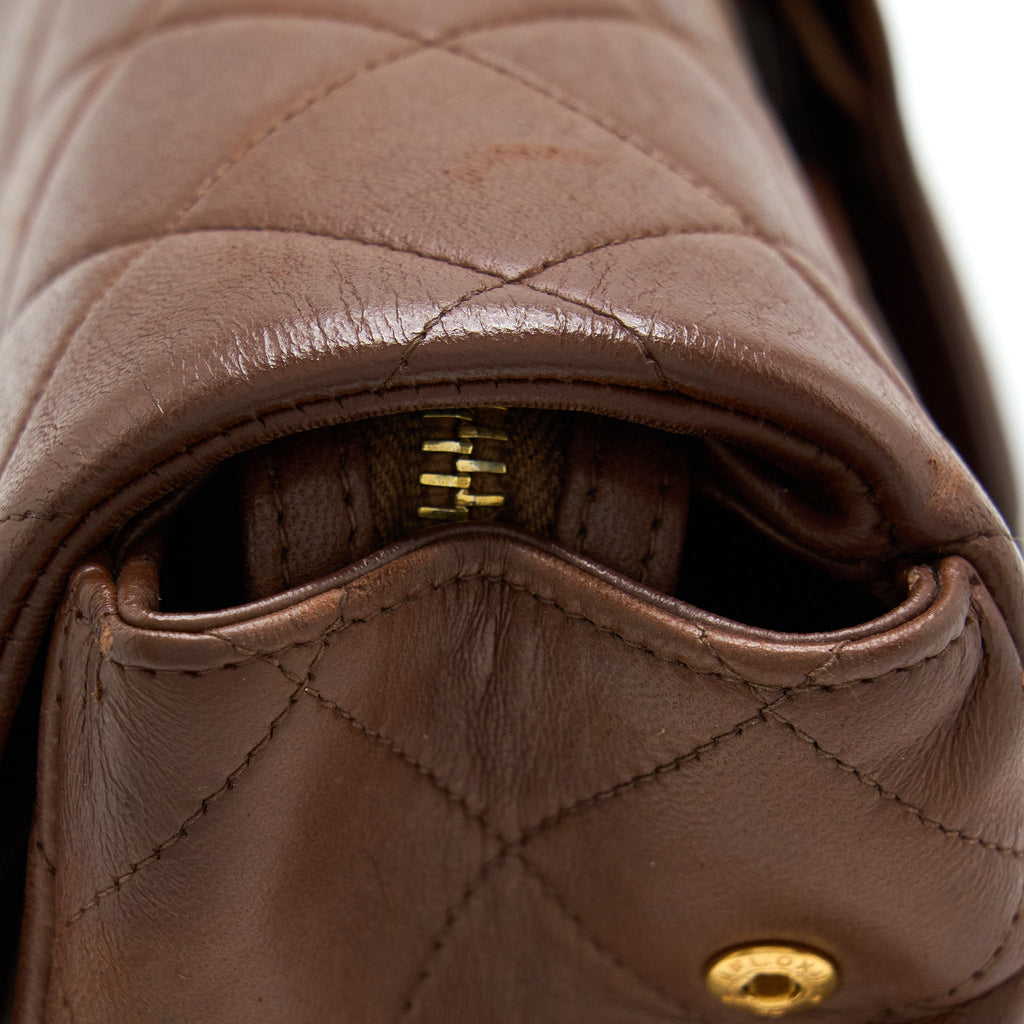 Chanel Vintage Classic Timeless Backpack Lambskin Brown