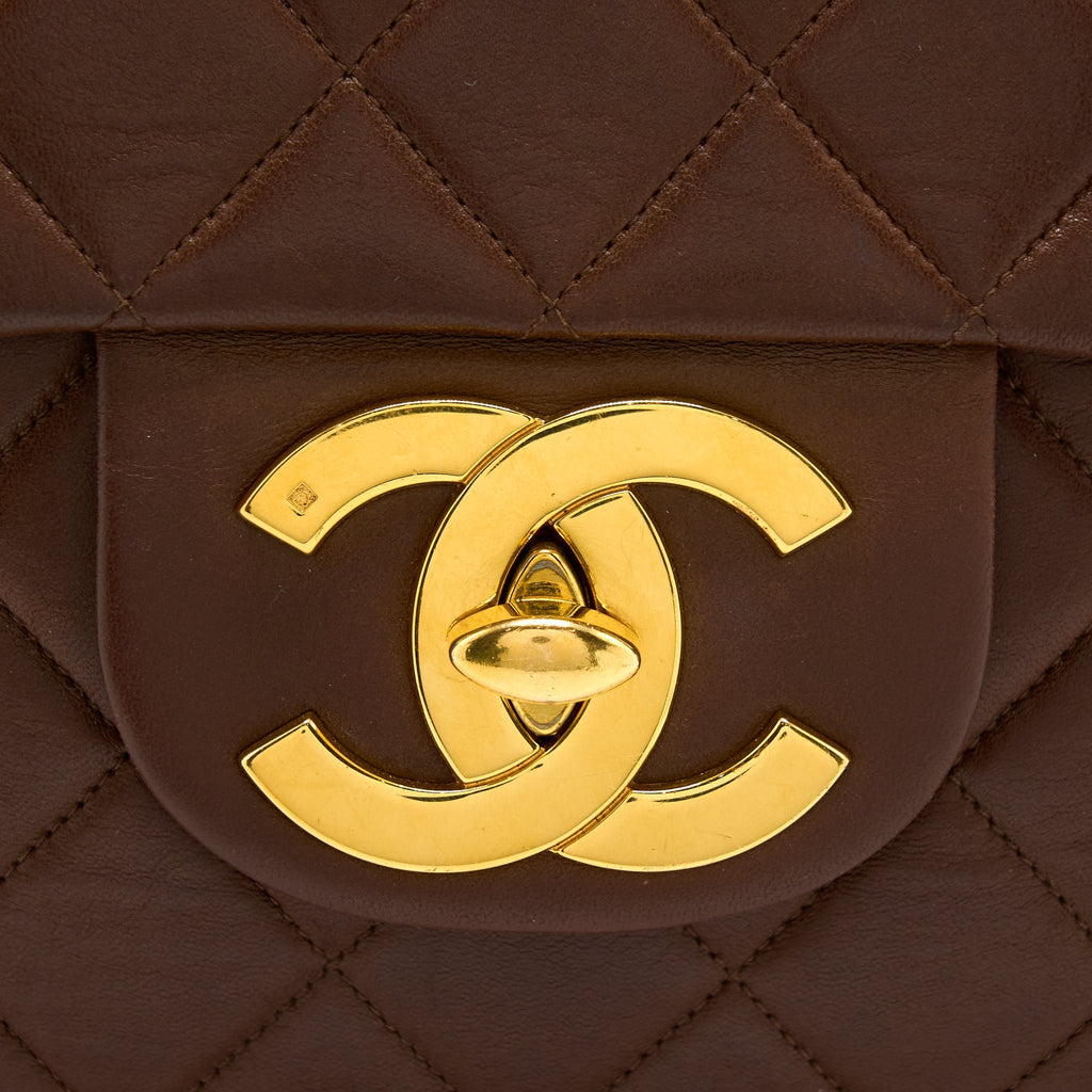 Chanel Vintage Classic Timeless Backpack Lambskin Brown