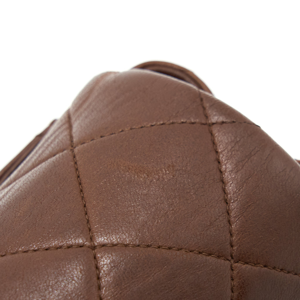 Chanel Vintage Classic Timeless Backpack Lambskin Brown