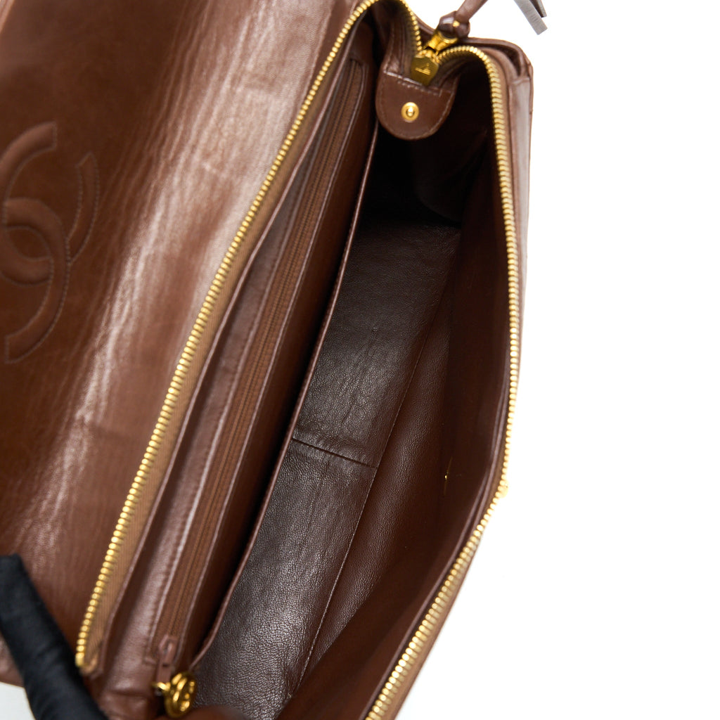 Chanel Vintage Classic Timeless Backpack Lambskin Brown