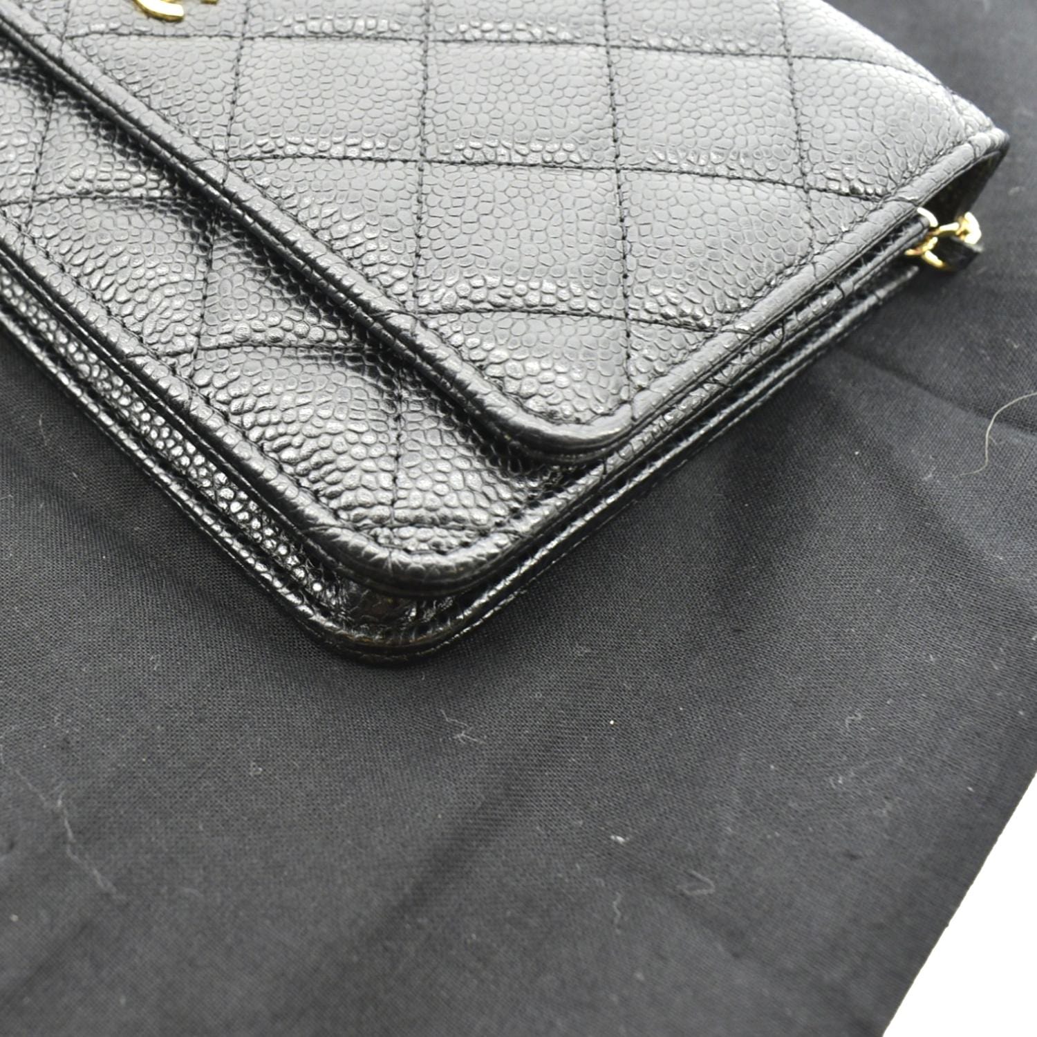 CHANEL Boy Woc Caviar Leather Wallet On Chain Clutch Bag Black