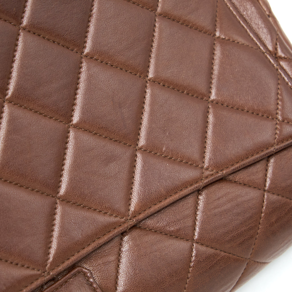 Chanel Vintage Classic Timeless Backpack Lambskin Brown