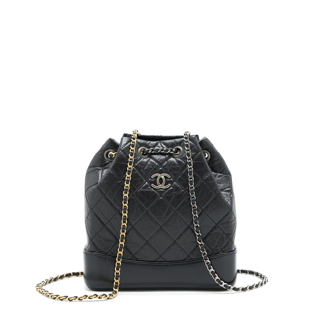 Chanel small Gabrielle Backpack black Ruthenium