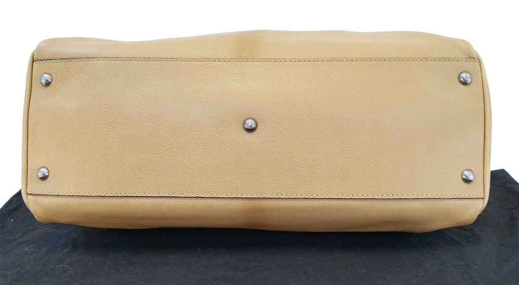 FENDI Brown Ombre Leather Peekaboo Large Satchel Bag