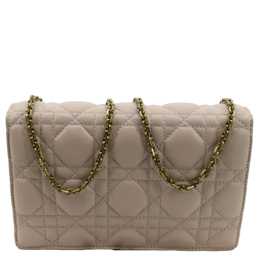 CHRISTIAN DIOR Dioraddict Quilted Lambskin Leather Crossbody Bag Dusty Pink
