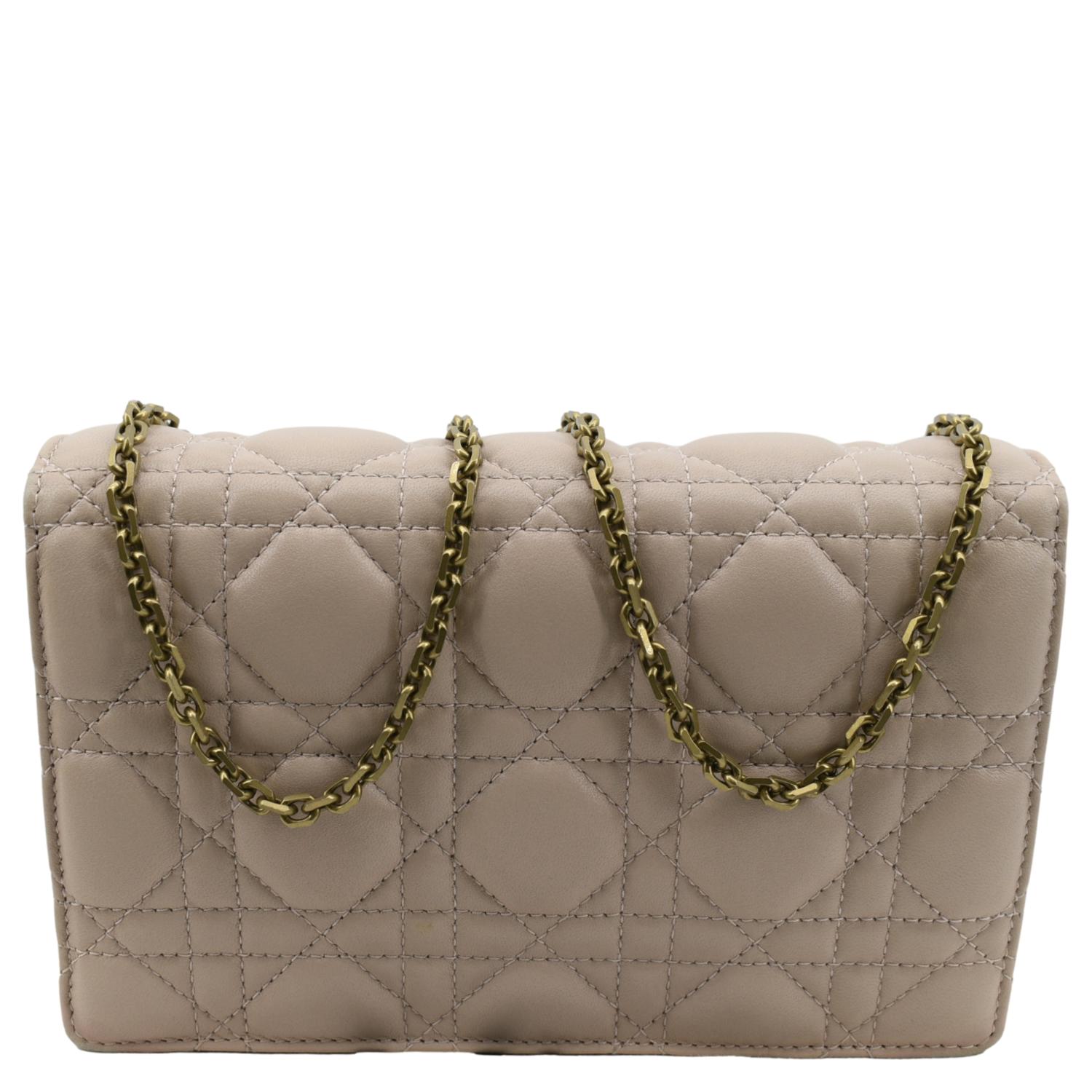 CHRISTIAN DIOR Dioraddict Quilted Lambskin Leather Crossbody Bag Dusty Pink