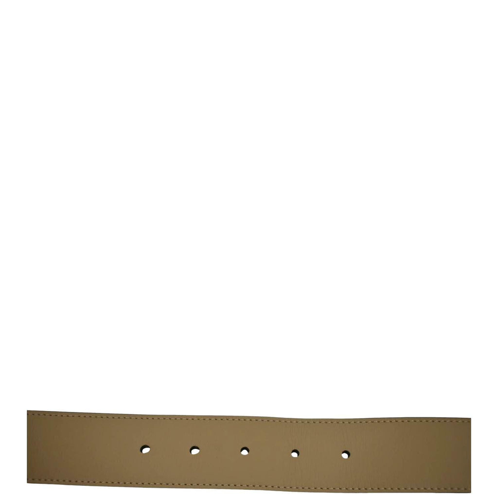 GUCCI Double G Buckle Leather Belt Size 80.32 Tan 400593