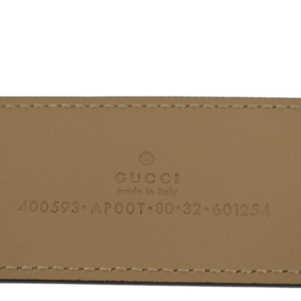 GUCCI Double G Buckle Leather Belt Size 80.32 Tan 400593