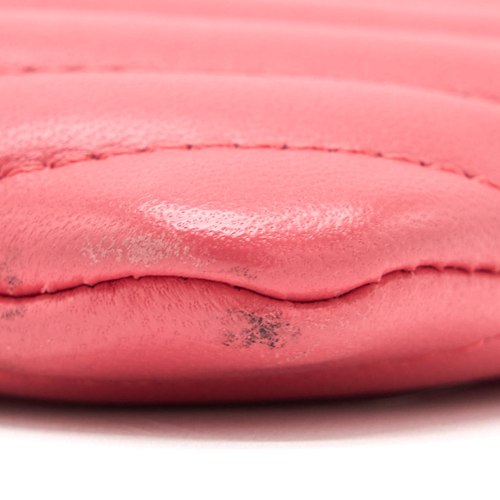 Chanel Chevron Clutch Lambskin Pink L