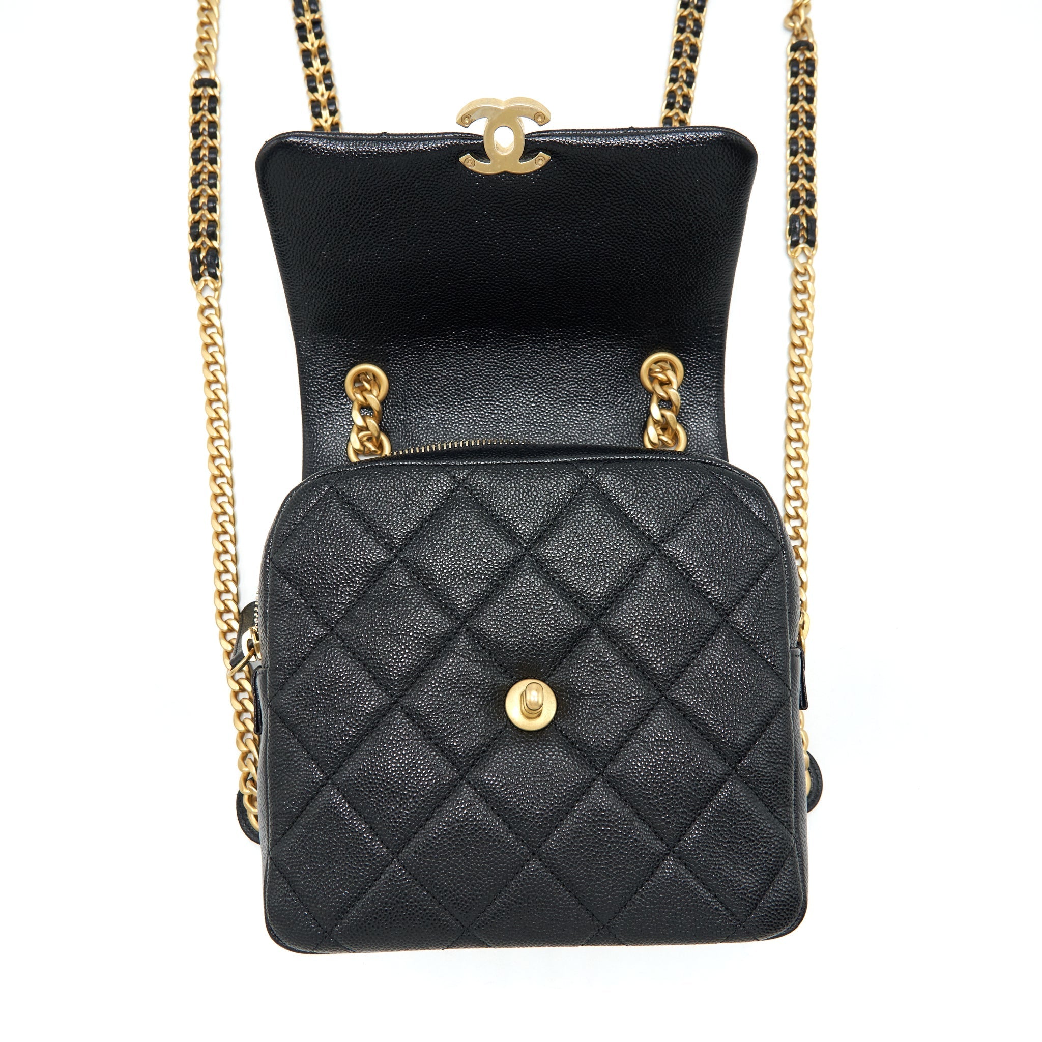 Chanel 22P Flap Backpack Caviar Black