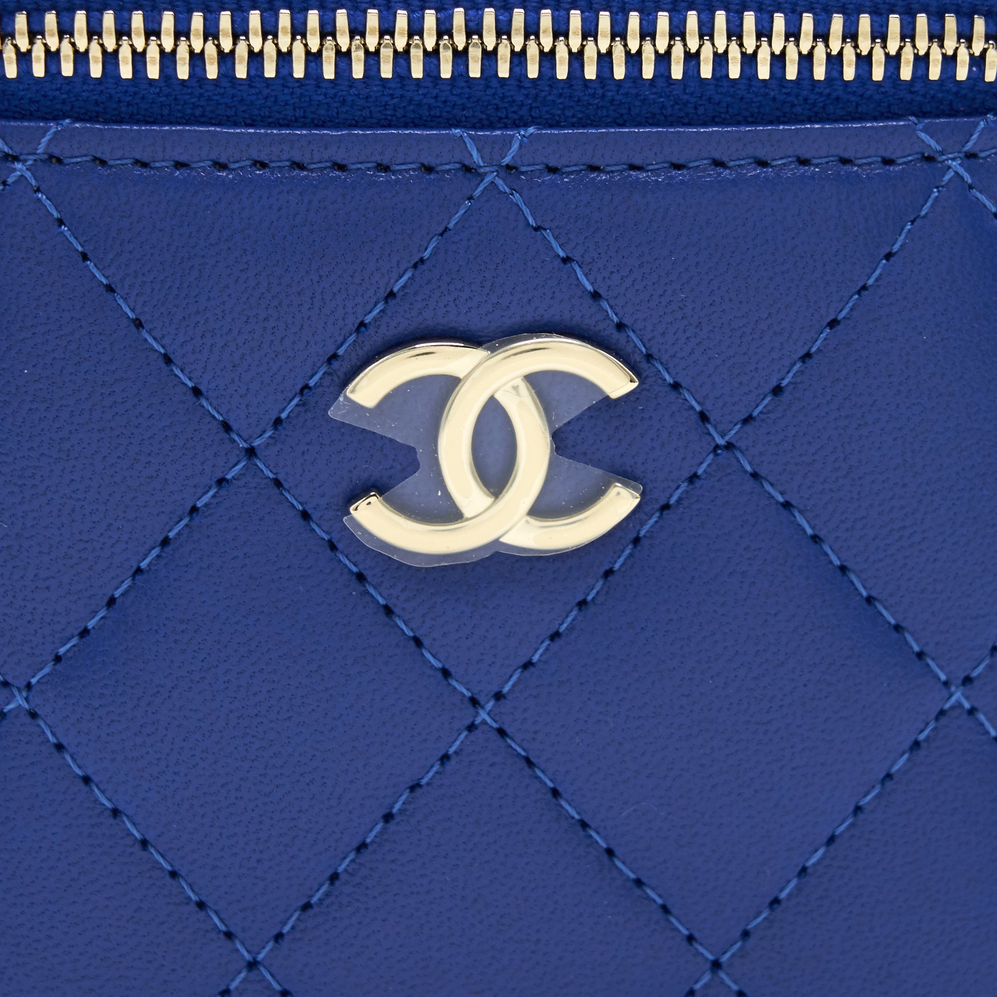 Chanel 21K mini Top handle Vanity with Chain Blue L