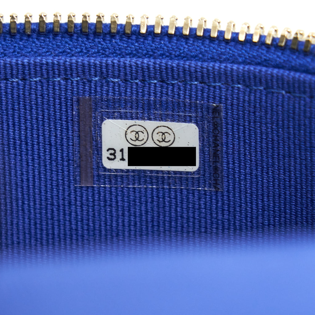 Chanel 21K mini Top handle Vanity with Chain Blue L