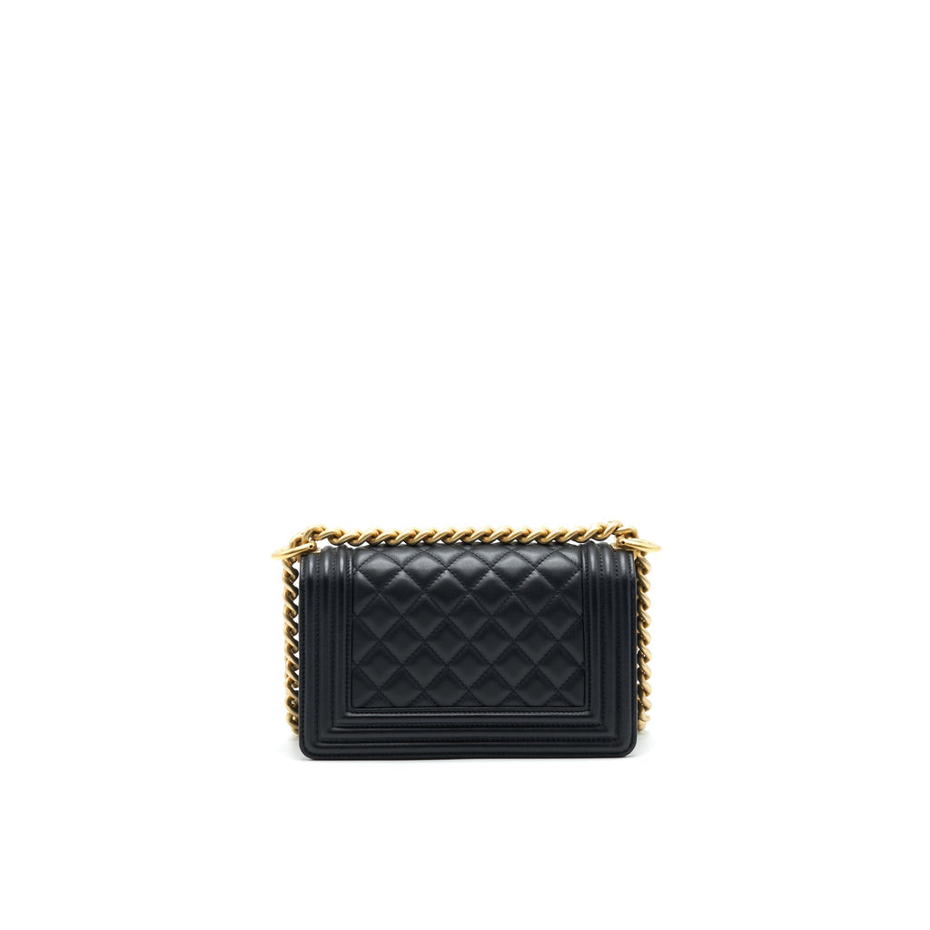 Chanel small boy Bag Calfskin Black with  serial27