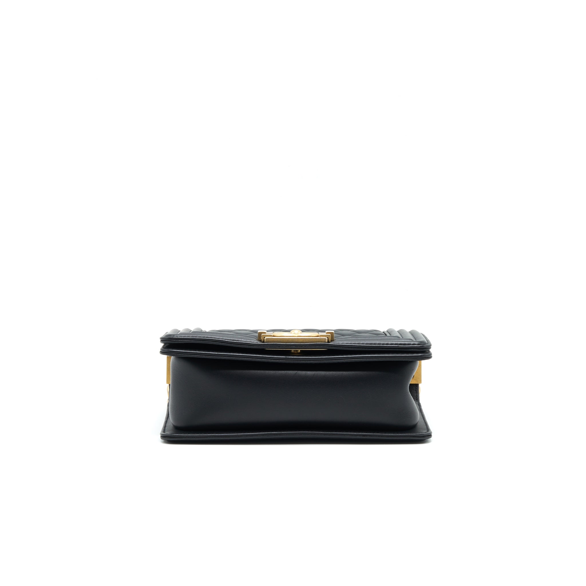 Chanel small boy Bag Calfskin Black with  serial27
