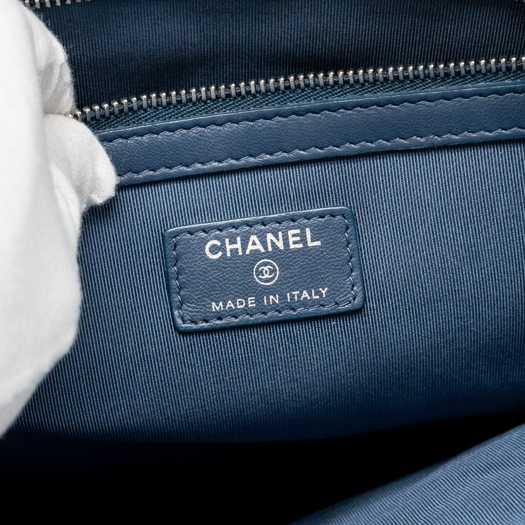 Chanel Classic Quilted Large Clutch Bag Lambskin Navy