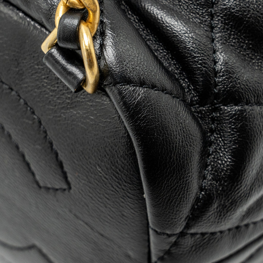 Chanel 22S Candy Chains Mini Bucket Backpack Lambskin Black  (Microchip)