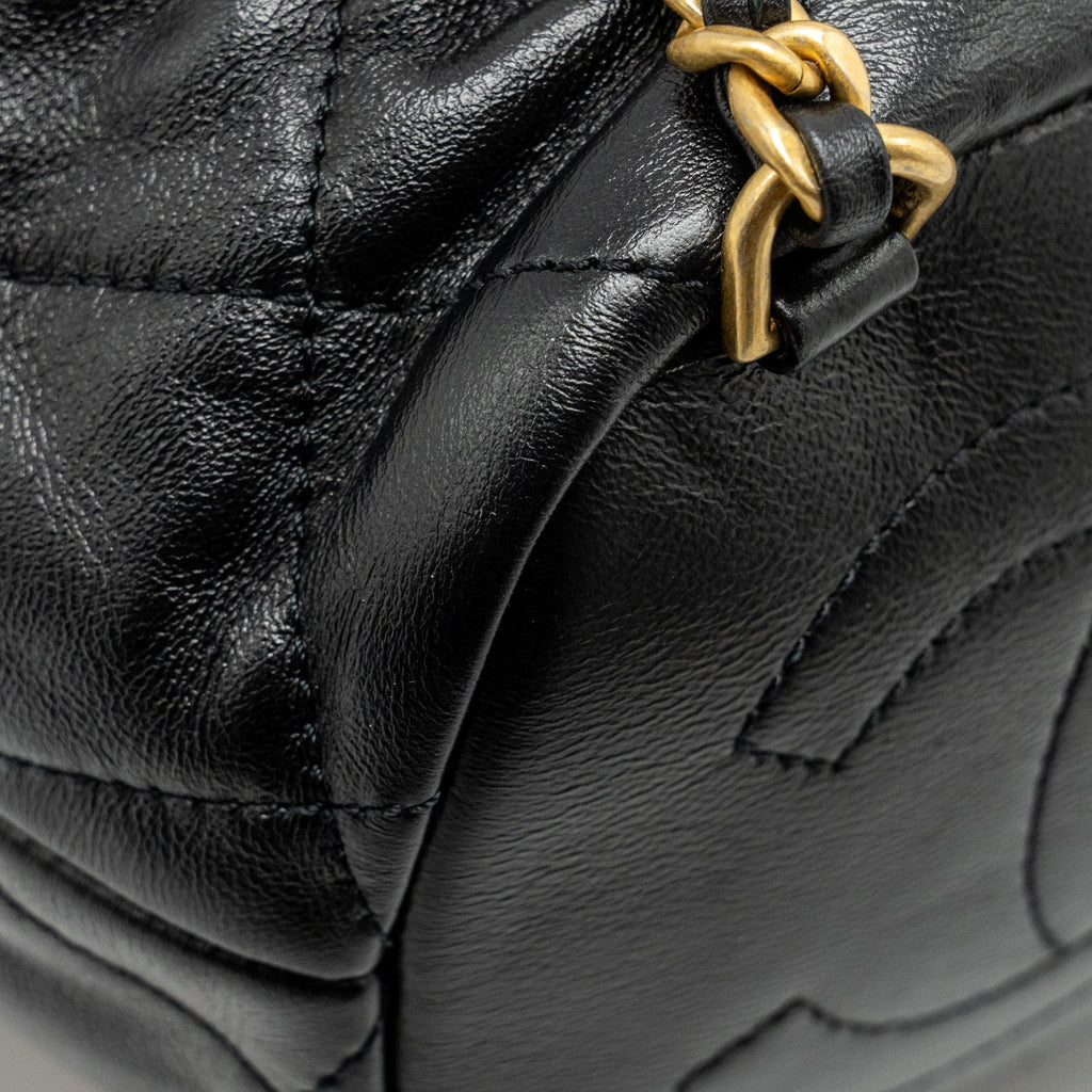 Chanel 22S Candy Chains Mini Bucket Backpack Lambskin Black  (Microchip)