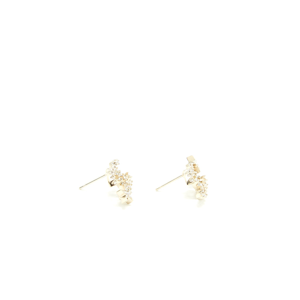 Chanel CC Logo And Star Earrings Silver Tone