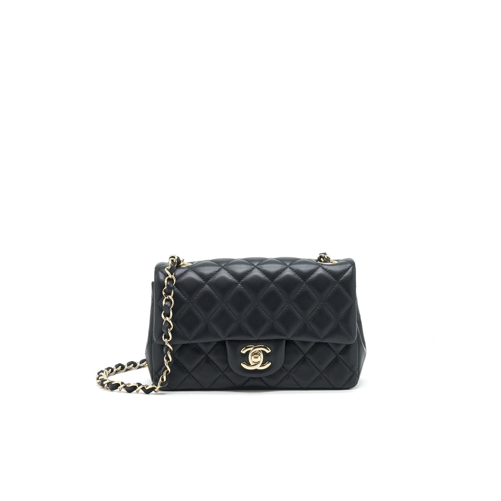 Chanel Mini Rectangular Flap Bag Black L Serial 30