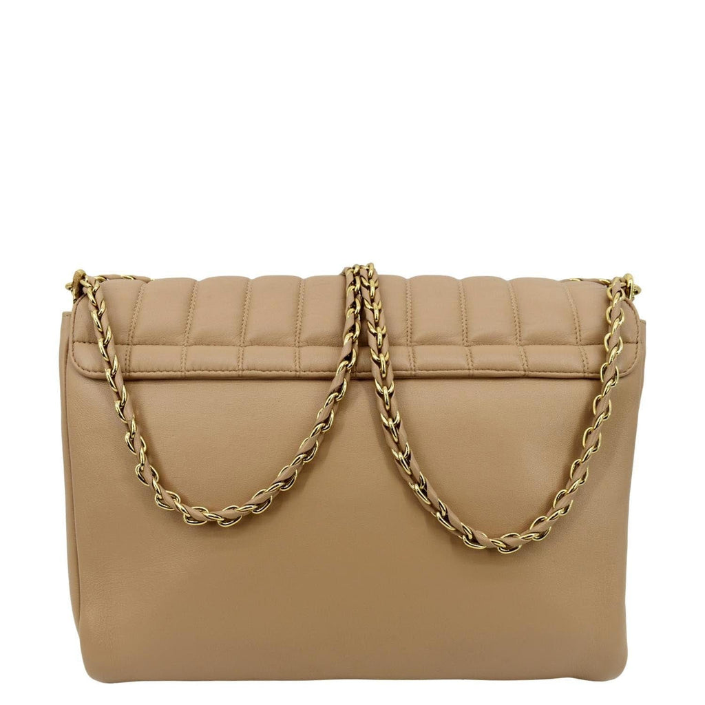 FENDI Claudia Pequin Embossed Leather Crossbody Bag Beige