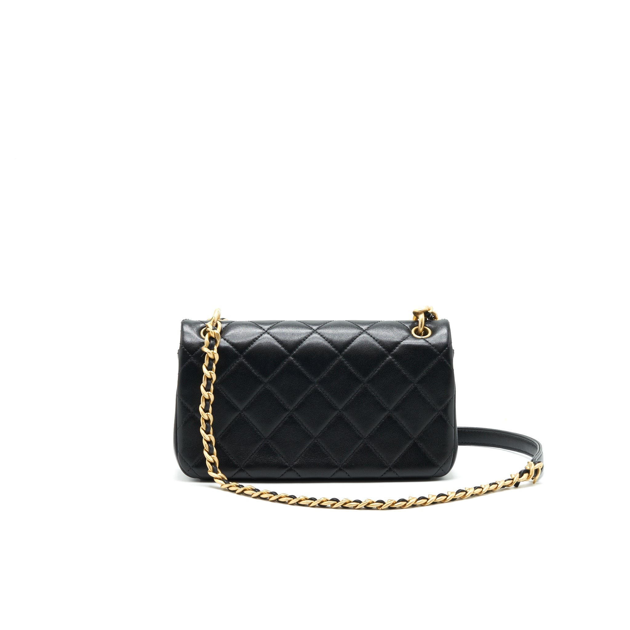 Chanel Shiny Lambskin Flap Bag Black