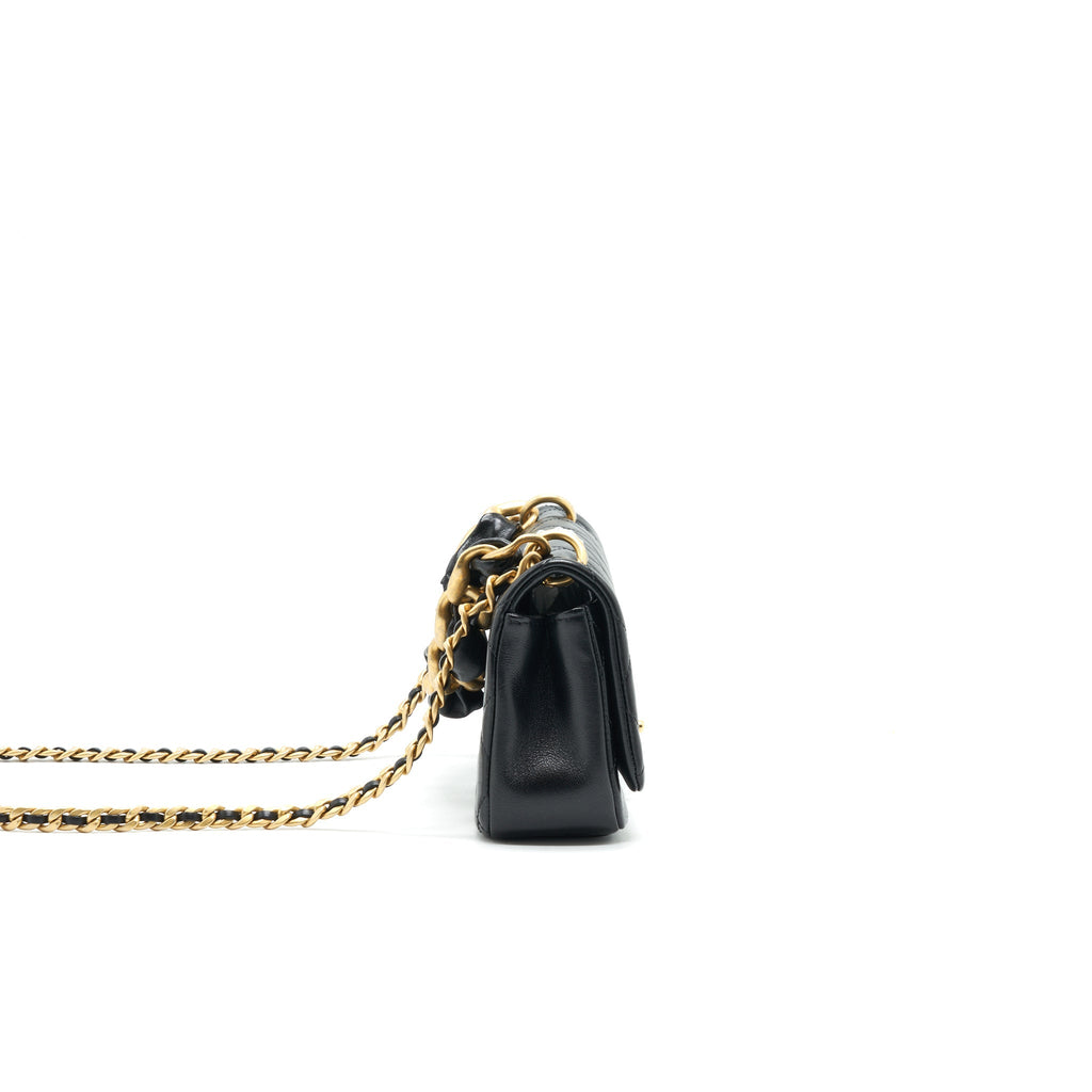 Chanel Shiny Lambskin Flap Bag Black