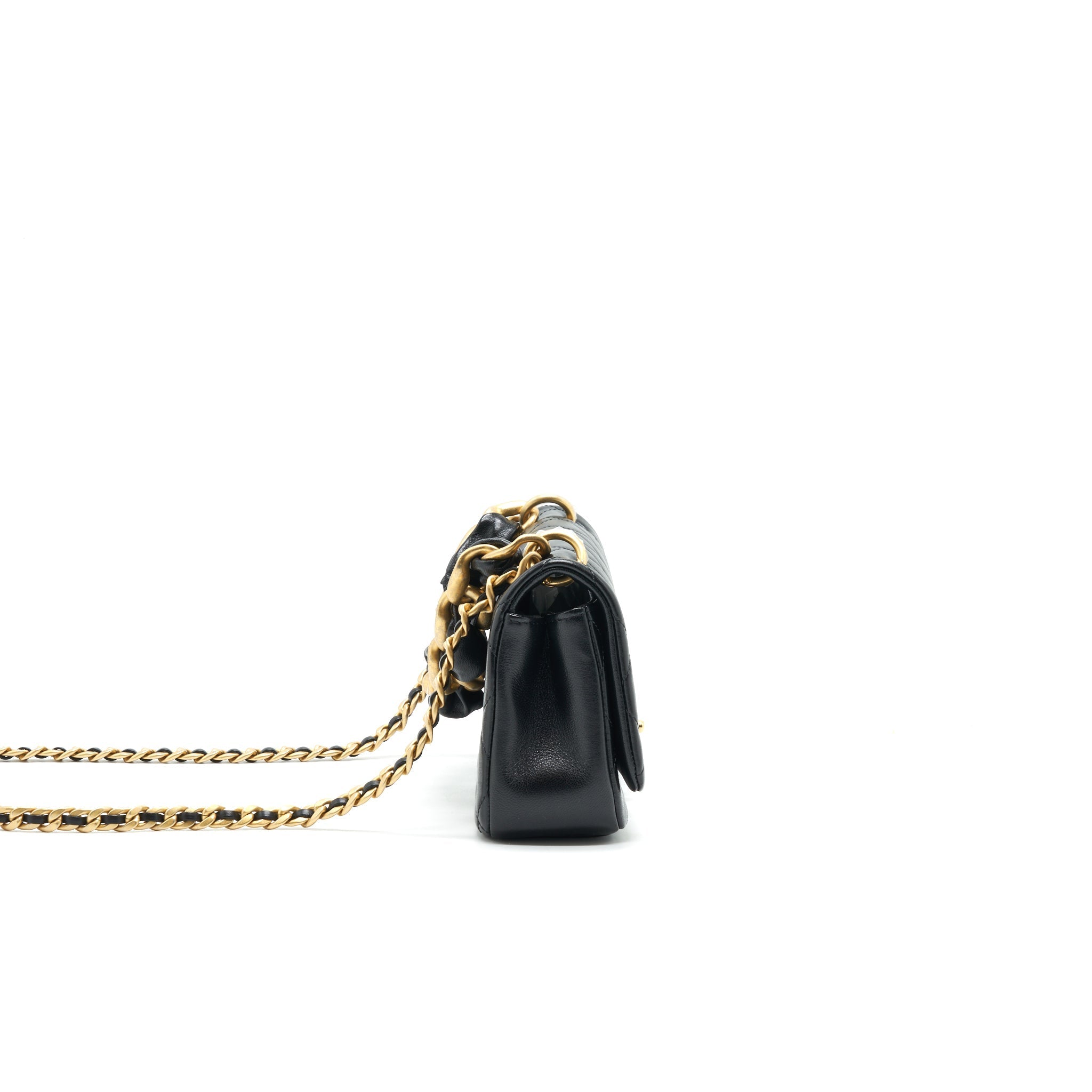 Chanel Shiny Lambskin Flap Bag Black