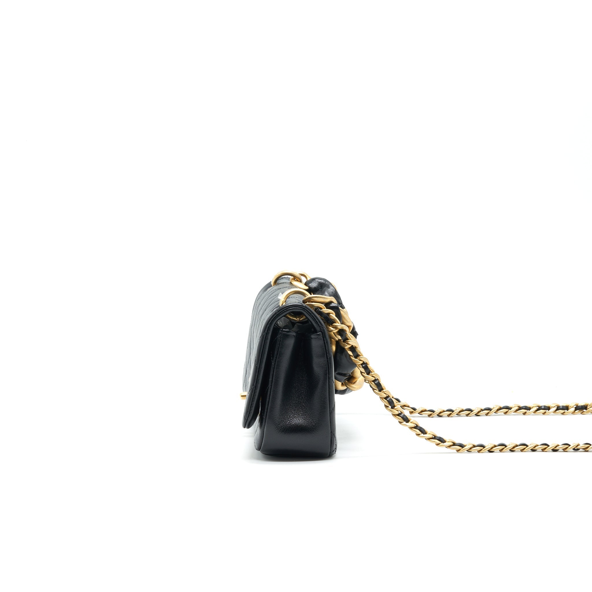Chanel Shiny Lambskin Flap Bag Black