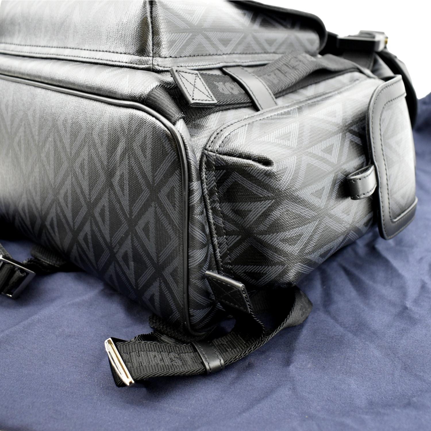 CHRISTIAN DIOR Hit The Road Diamond Canvas Backpack Black