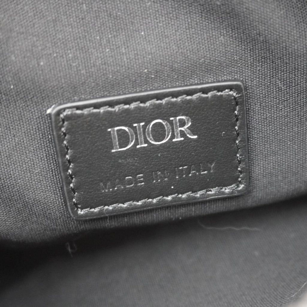 CHRISTIAN DIOR Diamond Canvas Saddle Crossbody Bag Black