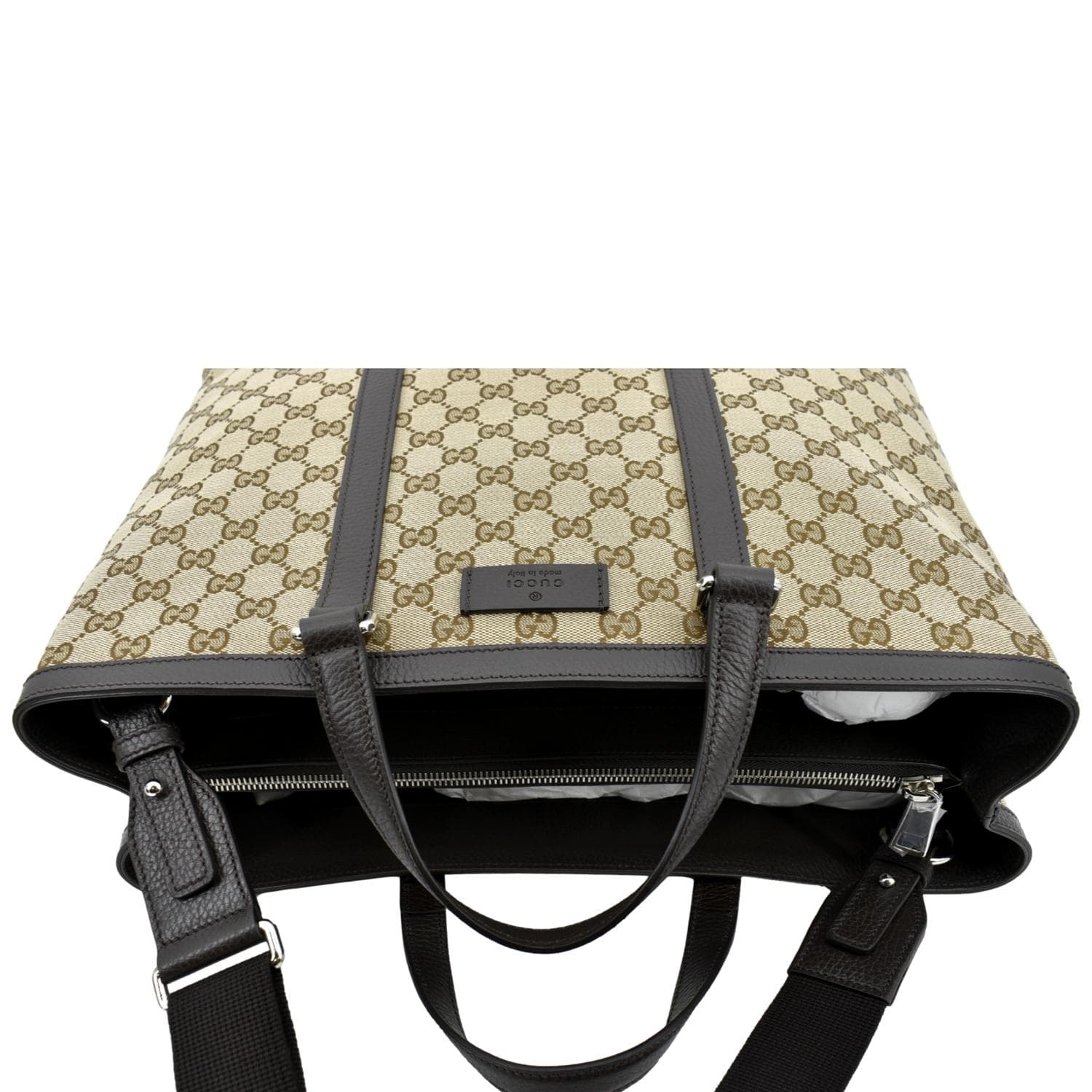 GUCCI GG Supreme Canvas Shopping Tote Bag Beige 449169