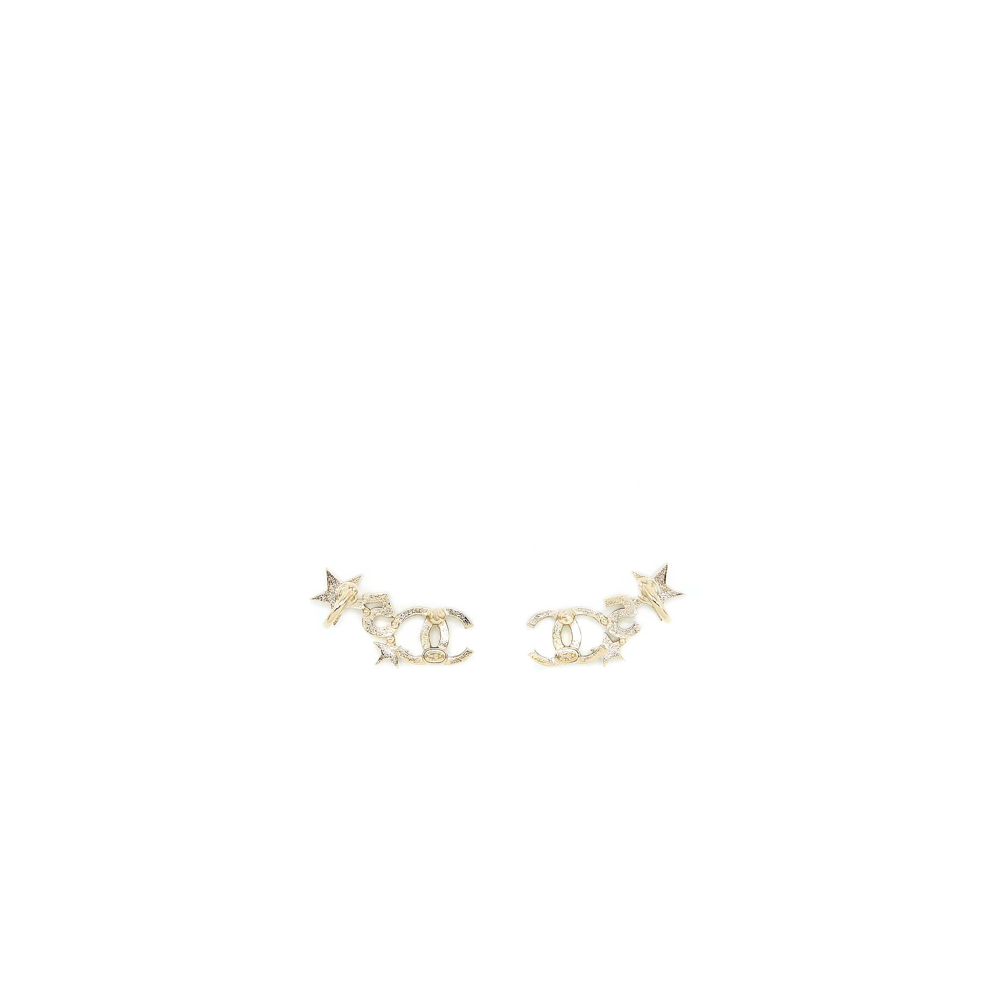 Chanel CC Logo, No 5, And Star Earrings Silver Tone