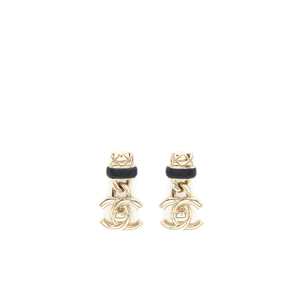 Chanel CC Logo Drop Earrings