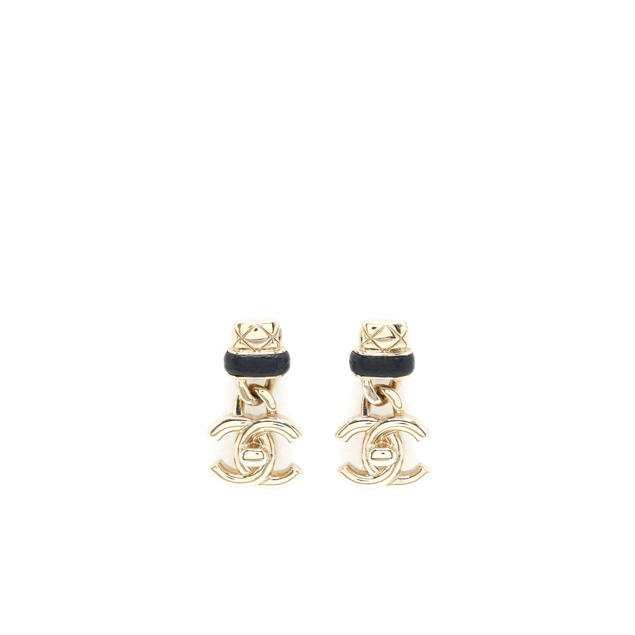Chanel CC Logo Drop Earrings